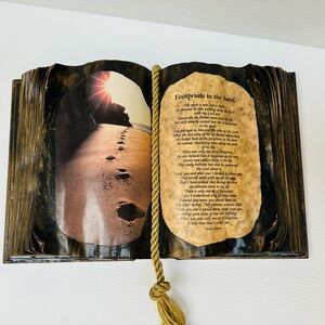 Decorative Book with Footprints in the Sand Poem